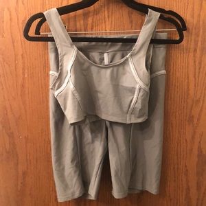 JLUXLABEL Sage Biker Shorts with Crop Top Set